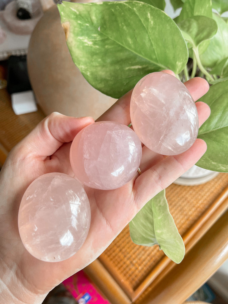 Self Love x Create Bliss x Heart Healing |Rose Quartz Palm Stones