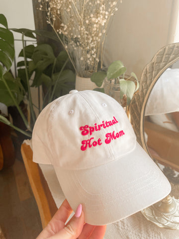 Spiritual Hot Mom Hat| Pink Font