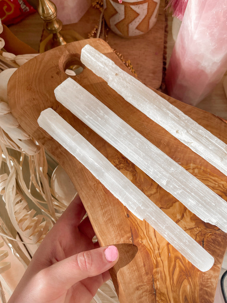 Raise Your Vibe x Cleansing |Large Selenite Wand